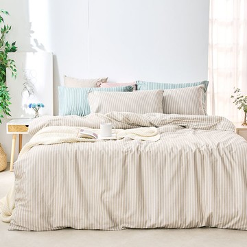 床包被套組-單人/雙人/加大/ 200織精梳棉 / 伯爵拿鐵 台灣製