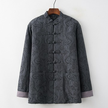 【巴黎精品】現貨+預購 新中式 唐裝漢服上衣-中國風復古加厚緹花棉襖男上衣6色a1bx66