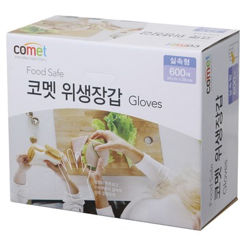 comet 衛生塑膠手套 24 x 28cm  600個  1盒