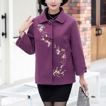 【韓國K.W.】KMM3324現貨羊毛高質感繡花節慶保暖外套(復古風/羊絨/加厚)