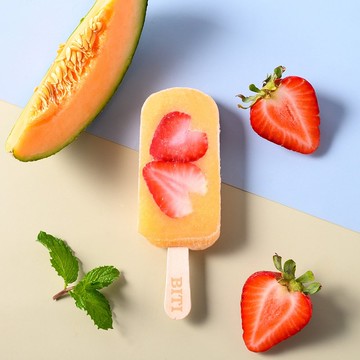 哈密瓜草莓 (8入) 哈密瓜 草莓貼片 果泥 鮮果 水果 冰棒 雪條