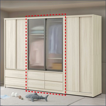 4x7尺滑門衣櫃(鋁框) 推門衣櫥 開門衣櫥 收納衣櫃 儲物衣帽間【275B0642】Leader傢居館