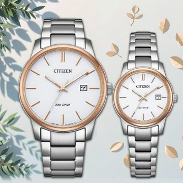 CITIZEN 星辰 光動能情侶手錶 對錶 七夕寵愛季 送禮推薦-白 BM6979-91A+EW2319-97A