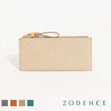 ZODENCE SHELL進口真皮貝殼紋理簡式長夾-多色