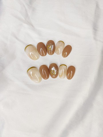 午後時光/穿戴甲/手繪/暈染