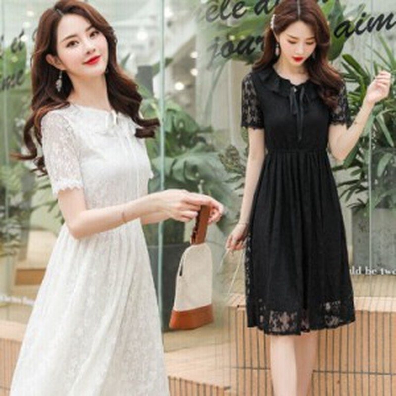 ワンピース レディース 40代 膝丈ワンピース キレイめ 春夏 半袖ワンピース レース 白 ワンピース 結婚式ドレス オシャレ 着痩せ 新作 通販 Lineポイント最大6 0 Get Lineショッピング