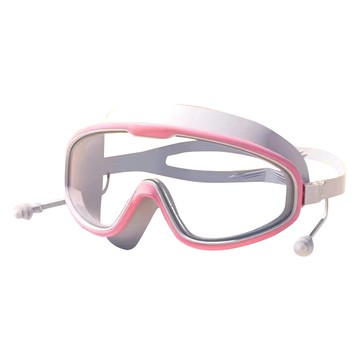 愛北鼻 兒童大框防霧蛙鏡 成人 有耳塞  1個  粉色 + 白色  16歲-成人