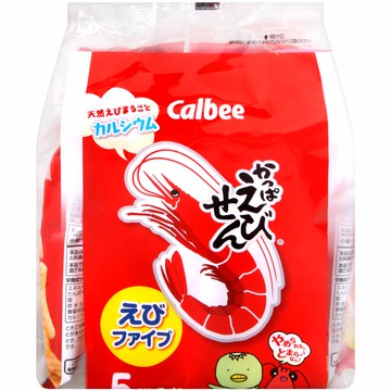 Calbee 卡樂先生蝦風味餅乾-5袋入 (130g)