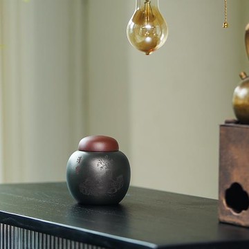 頤壺春精品宜興紫砂茶葉罐原礦紫泥雙色小號醒茶罐名家手工清賞罐