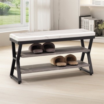 Homelike 喜家居仿石紋2.7尺坐式鞋櫃/穿鞋椅(2050)-80x35x44cm