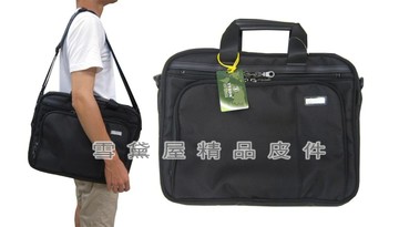 ~雪黛屋~LUNNA 公事包中容量二主袋層可放14吋電腦A4資料夾高單數防水尼龍布手提肩Y780