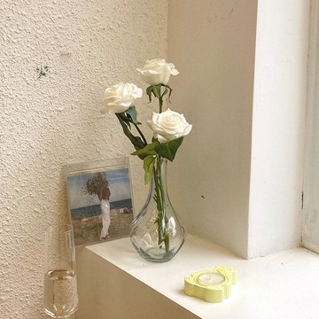 花瓶ins風仿真玫瑰花束假花客廳臥室裝飾生日禮物女小眾高級拍照道具