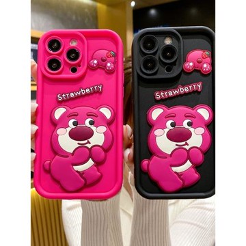 適用OPPO Reno13F/12/11手機殼可愛趣味草莓熊A93S A38 A60 A72女款A5PRO A3X A2個性真我C33創意立體卡通