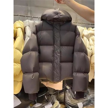 棉衣棉襖超厚寬松小個子2025冬季新款連帽面包短款泡芙羽絨棉服女