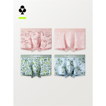 有棵樹男士內褲純棉印花平角褲青少年男式四角褲男生短褲2025新款