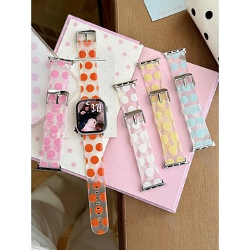 《台灣出貨》多色可選 適用 APPLE WATCH 大波點 TPU錶帶 S11 S10 SE 40 46mm 女士錶帶