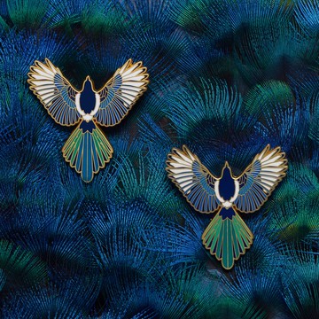 daparo 搪瓷琺琅喜鵲胸針