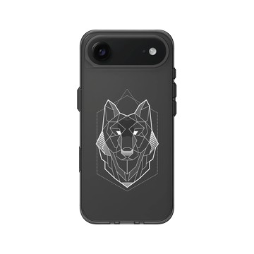 iPhone Air Clear (相機按鈕) 酷墨灰 - Animal Silhouette / 動物剪影 - 幾何-動物系列/狼