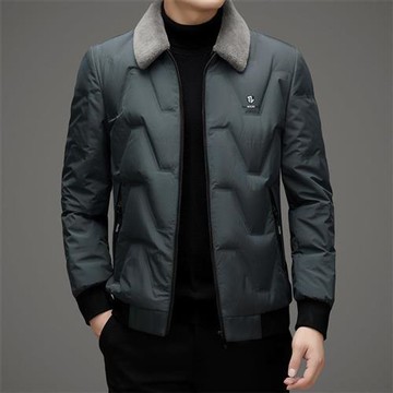 【巴黎精品】真 羽絨90%白鴨絨 羽絨外套鴨絨夾克-可脫卸羊毛領休閒保暖男外套3色a1is72