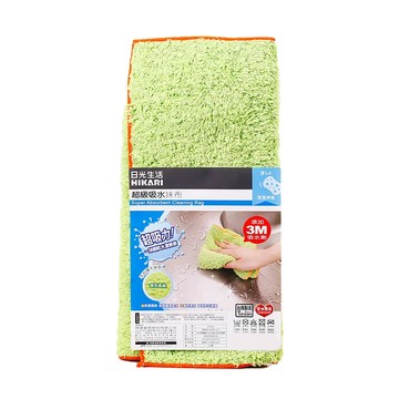HIKARI 日光生活 超級吸水抹布2入組 30x30cm  綠色  1組