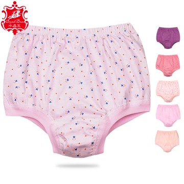 水晶豆女純棉內褲中老年人全棉三角褲頭老人高腰大碼寬松媽媽短褲