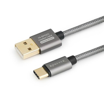[RONEVER] 鋁合金尼龍編織充電線(TYPE-C) VPC119 灰