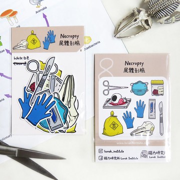 屍體剖檢 貼紙組 / 10個入 / 獸醫 骨骼 鯨豚 手術 擱淺