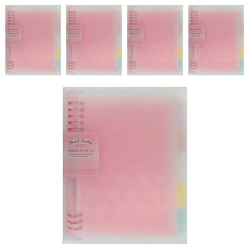 KOKUYO 國譽 Pastel Cookie 8孔活頁本U罫40枚 WSG-RUYP6 A5(181 x 19.5 x 225mm)  粉色  5本