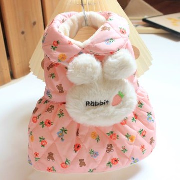 寵物冬裝加厚兔兔裙狗狗衣服秋冬季保暖棉衣泰迪比熊犬斜跨包裙子