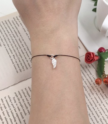 925純銀 翅膀 隱形的翅膀 飛翔 光之翼 紅線手鍊 超細線 黑線