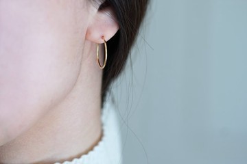 【免運費】K18 金質圓圈耳環 20mm×1mm 一對