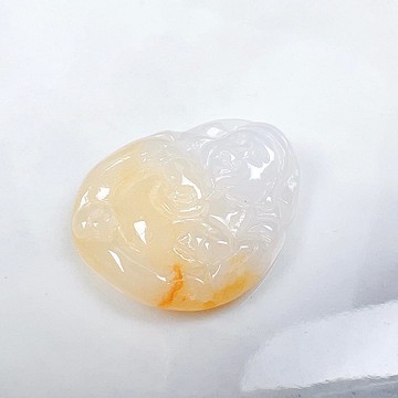 飄黃翡翠財神爺 | 天然緬甸A貨翡翠 | 送禮