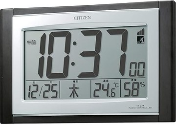 【日本代購】Citizen 西鐵城電波鬧鐘數字R096墊撥放置 放兩用日曆顯示溫度· 濕度 棕色 8rz096 – 023