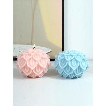 2024新款蓮花球伴手禮香薰蠟燭硅膠模具 手工diy花球擴香石膏擺件