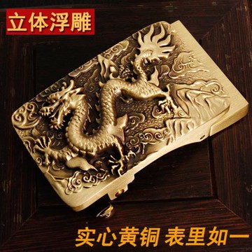 高檔實心純銅皮帶扣頭男全銅皮帶頭自動扣頭龍頭腰帶頭褲帶頭卡子
