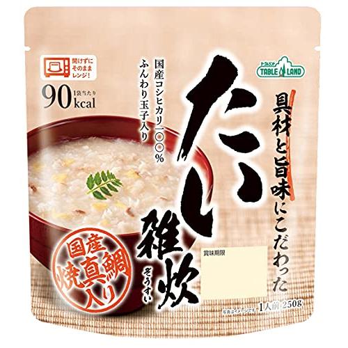 テーブルランド 具材と旨味にこだわったレンジ対応たい雑炊 250g×12袋