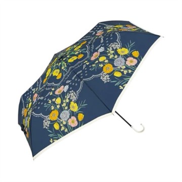 (預購)  海渡 because Umbrella 花卉絲巾風格折疊傘-藏青 58cm (JN556-101-74)