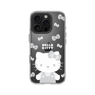 iPhone 16 Pro Clear Case（相機按鈕） 透明 - 三麗鷗-Hello Kitty - 簡約系列-灰白造型
