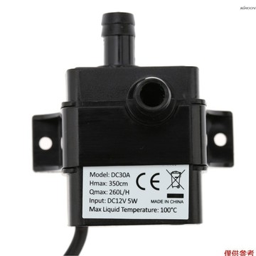 Decdeal 迷你微型直流無刷潛水泵 DC12V揚程3.5米 抽水泵 魚缸循環泵 家用靜音水泵 耐溫0~100℃