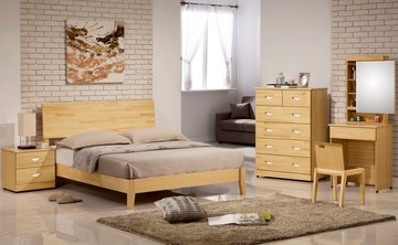 亞倫傢俱*尼可拉紐松實木雙人床架