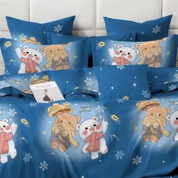 A-ONE 雪紡棉床包組 磨毛加工 親膚柔軟 吸濕排汗 色牢度高 SGS檢驗  單人  好朋友 藍色  床包 + 枕套