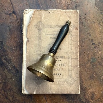 51162-法國古董美好年代黑檀木黃銅手搖鈴