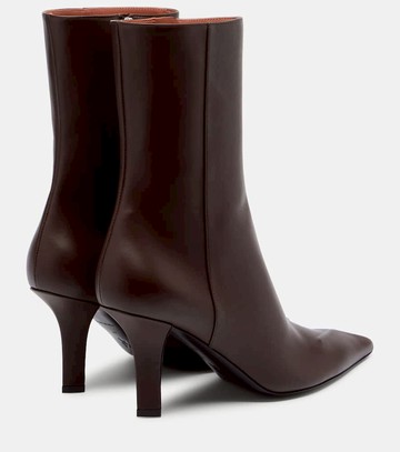 Amina Muaddi Christine 80 leather ankle boots
