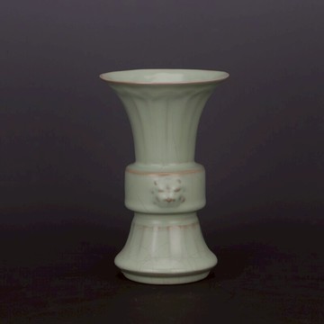 宋 汝窯粉青獅子開片支釘花觚瓶 仿古瓷器宣和元年清涼寺御制款