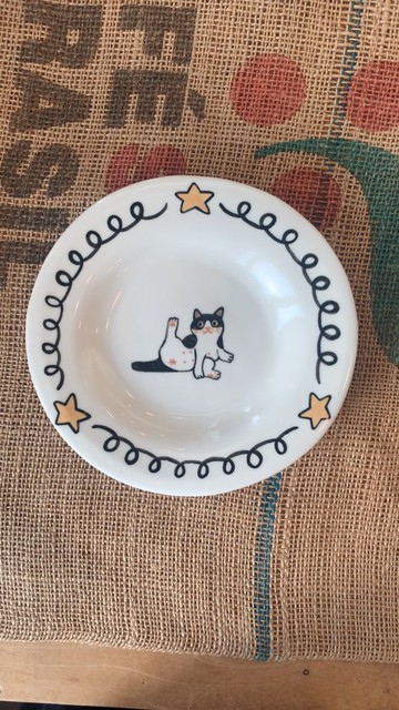 賓士貓舔舔瓷盤