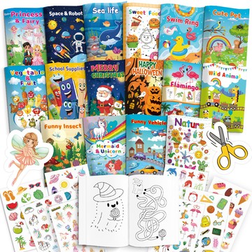 甄選熱銷好物🔥 兒童塗色書 貼紙套裝 卡通早敎貼紙書 幼兒填色本套裝 貼紙畫 兒童繪畫本 聖誕節繪畫貼紙 生日禮物