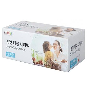 comet 雙拉鍊保鮮袋  中(M)  100入  1盒