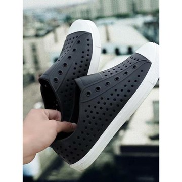 洞洞鞋男防滑夏季雨鞋沙灘鞋透氣塑料涼鞋包腳豬籠鞋