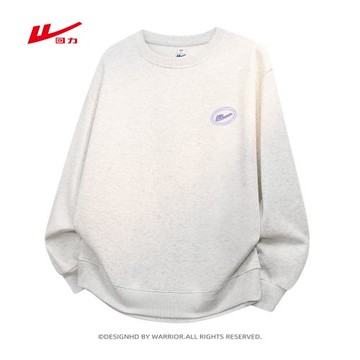 回力圓領套頭衛衣男春秋季2025新款寬松休閑秋裝上衣黑色潮牌外套