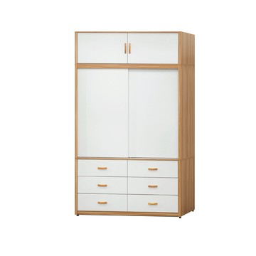 ASSARI-溫妮雙色5尺推門加高衣櫃(寬152x深60x高241cm)